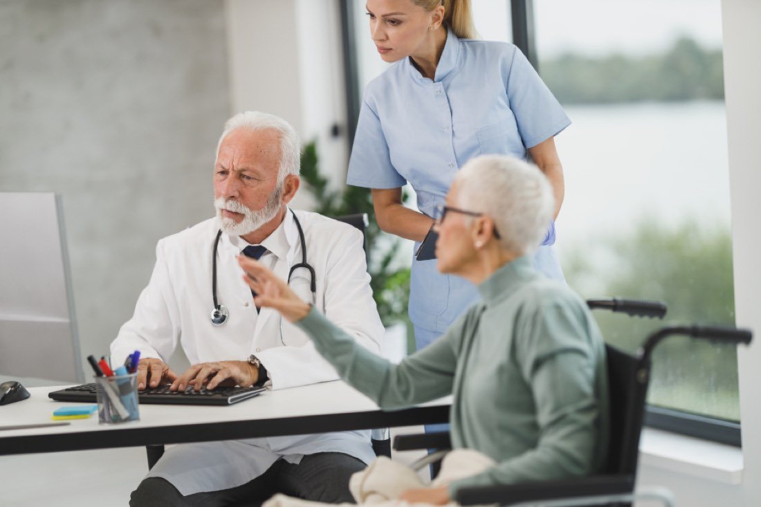 Doctor with patient