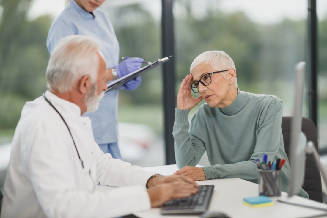 Doctor examining a patient