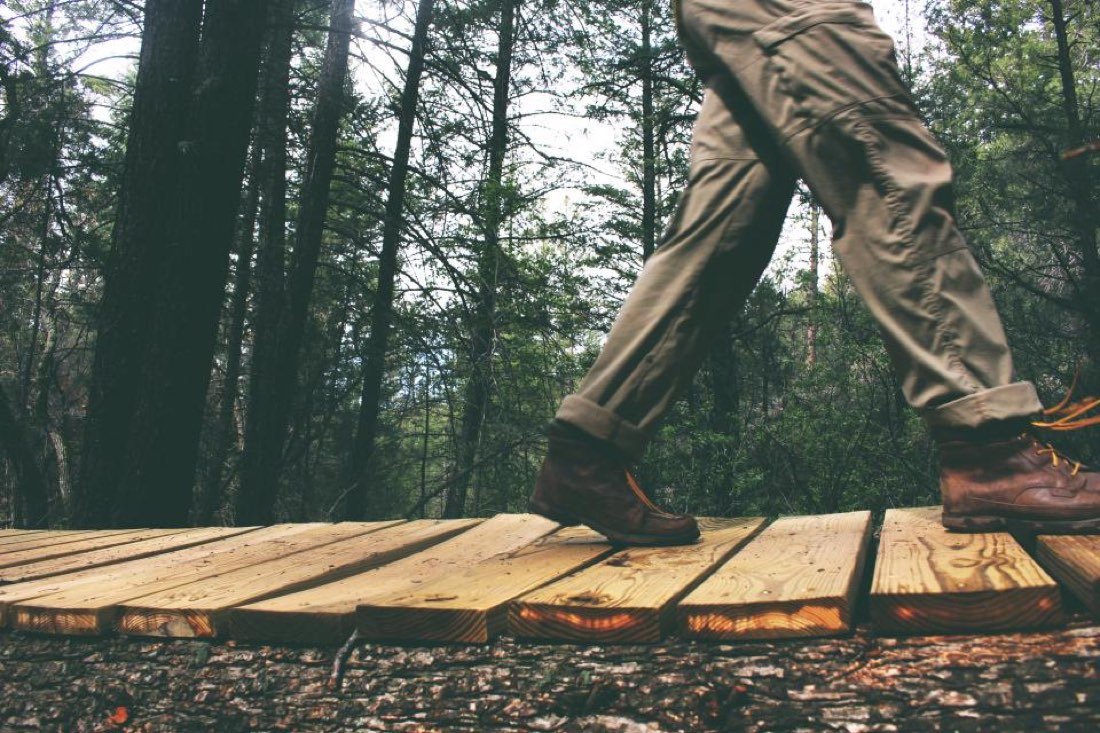 Walking on a path outdoors
