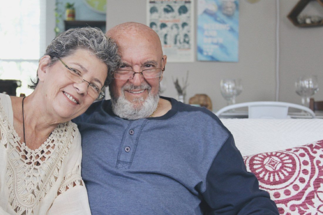 Older couple relaxing at home